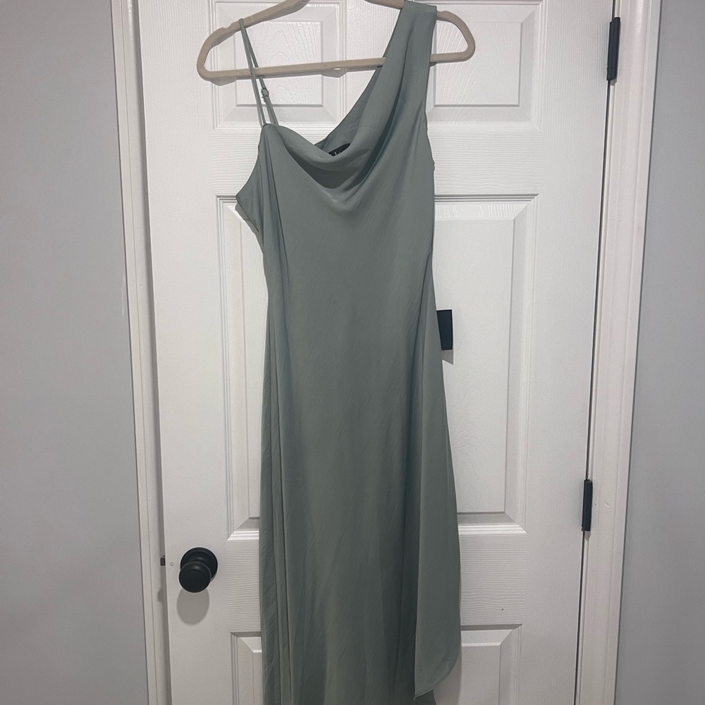 Lulu’s Sage Green Draped Dress - Spring Wedding Guest Dress